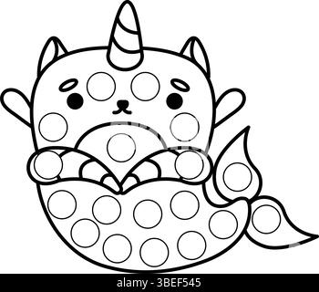 Punktmarkierungen Seiten mit Tier, Vektorumriss Illustration. Stock Vektor