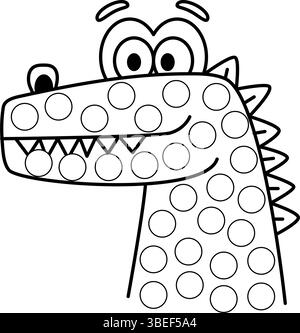 Punktmarkierungen Seiten mit Tier, Vektorumriss Illustration. Stock Vektor