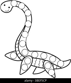 Punktmarkierungen Seiten mit Tier, Vektorumriss Illustration. Stock Vektor