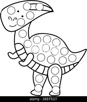 Punktmarkierungen Seiten mit Tier, Vektorumriss Illustration. Stock Vektor