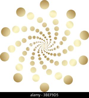 Optische Illusion mit schwarzen Quadraten im Spiralmuster auf weißem Hintergrund. Stock Vektor