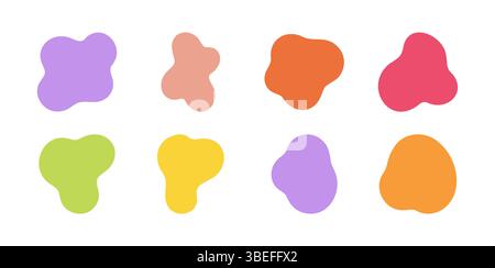 Organische Form Blob Vektor Flüssigkeit abstrakt Symbol. Einfaches organisches Formelement Blob Bubble Fluid Runde Spritzwand Amöben Design. Stock Vektor