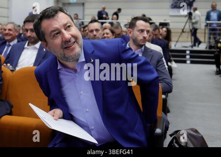 Roma, Italien. Mai 2025. IL Ministro delle infrastrutture e dei trasporti Matteo Salvini partecipa al rapporto annuale della Guardia Costiera per il 2024 Roma -Italia - Giovedì 29 Maggio 2025 - Politica - (Foto von Cecilia Fabiano/LaPresse) der Minister für Verkehr und Strukturen Matteo Salvini nimmt am Jahresbericht der Küstenwache Rom-Italien Teil - Donnerstag, 29. Mai 2025 - Politik - (Foto von Cecilia Live/Laabiano Presse) Stockfoto