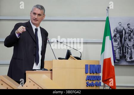 Roma, Italien. Mai 2025. Alessandro Panaro economista dei trasporti partecipa al rapporto annuale della Guardia Costiera per il 2024 Roma -Italia - Giovedì 29 Maggio 2025 - Politica - (Foto di Cecilia Fabiano/LaPresse) Alessandro Panaro Wirtschaftsforschung für den Verkehr nimmt am Jahresbericht der Küstenwache Rom-Italien Teil - Donnerstag, 29. Mai 2025 - Politik - (Foto von Cecilia Fabiano/LaAlamy News Stockfoto
