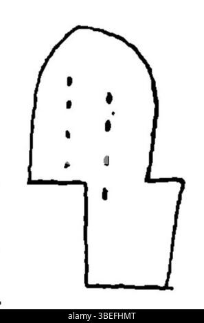 Dies ist eine weitere Skizzenkarte von Stendhal aus seinem Reisebuch *Voyage dans le midi de la France* aus dem Jahr 1838. Dieses Bild zeigt die Heilige Etienne in Toulouse, die auf Seite 83 des Buches erscheint. Stockfoto