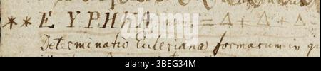 Ein historischer Eintrag aus dem mathematischen Tagebuch vom 10. Juli 1796 von Carl Friedrich Gauß, einer Schlüsselfigur der Mathematik. Dieses Dokument ist vom Göttinger Digitalisierungszentrum erhalten und gibt Einblick in Gauß' Frühwerk auf dem Gebiet der Mathematik. Stockfoto