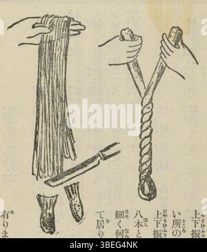 Seiichi Yoshidas Werk von 1928 bietet einen Leitfaden für die Zubereitung von Ramen, einem traditionellen japanischen Nudelgericht. Das Stück bietet detaillierte Schritte und die kulturelle Bedeutung der Ramen-Herstellung. Stockfoto