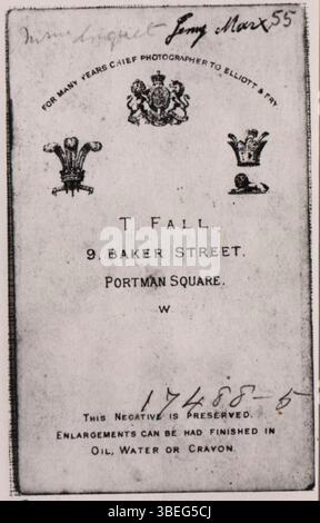 Diese Fotografie, datiert um 1870, soll Jenny Marx-Longuet darstellen und ein historisches Bild der Familie Marx zeigen. Stockfoto