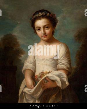 Französische Schule; Georgina Isabella D’Aguilar (* 1758), Ehefrau von Admiral Honourable Keith Stewart; Lews Castle College; http://www.artuk.org/artworks/georgina-isabella-daguilar-b-c-1758-wife-of-admiral-honourable-keith-stewart-166876 Stockfoto