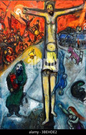 Auferstehung, ein Gemälde von Marc Chagall in der Chagall Museum in Nizza, Südfrankreich. Stockfoto