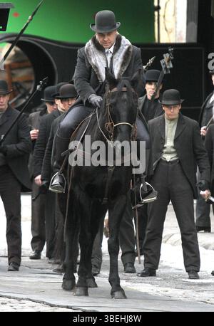 Russell Crowe am Set von „Winter's Tale“ in New York City – 12. Dezember 2012 Stockfoto