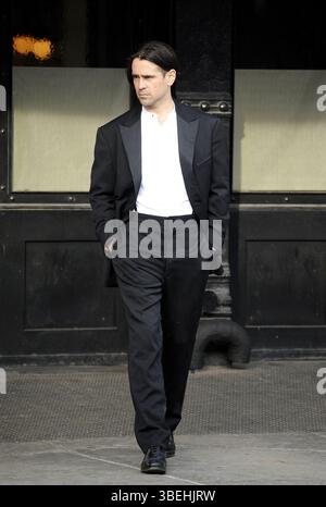 Colin Farrell am Set von „Winter's Tale“ in New York City – 12. Dezember 2012 Stockfoto