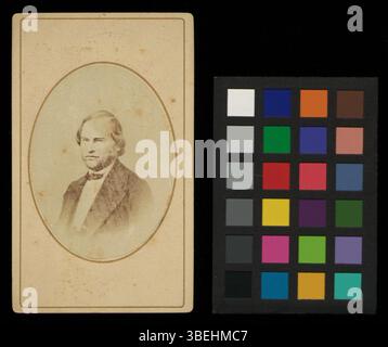 Die Schwarzweiß-Fotografie aus den Jahren 1850 bis 1870 zeigt Rudolf Burckhardt-Staehelin, der sein Porträt im typischen fotografischen Stil der Epoche einfängt. Stockfoto