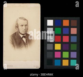 Eine Schwarz-weiß-Fotografie von Ernst Stähelin-Hagenbach, entstanden zwischen 1860 und 1880, mit einer historischen Figur aus dem 19. Jahrhundert. Stockfoto