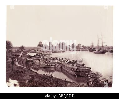 Foto zwischen 1861 und 1865, das Armeeköche im White House Landing am Pamunkey River, Virginia, während des Bürgerkriegs zeigt. Stockfoto