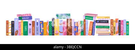 Stapel von Büchern. Bibliothek zu Hause. Vektorabbildung. Stock Vektor