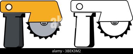 Handkreissäge Symbol hochwertiges Bauwerkzeug Vektor für Bauherren und Vektor-Design Stock Vektor