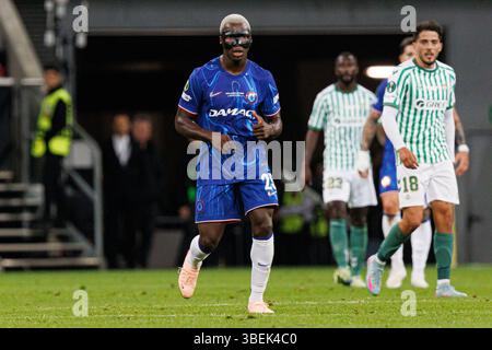 Moises Caicedo beim Endspiel der UEFA Conference League 2025 zwischen Real Betis Balompie und Chelsea FC (Maciej Rogowski) Stockfoto