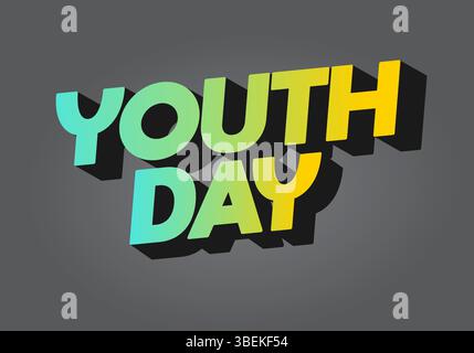Jugendtag. Verspielter und lebendiger Text für dynamisches Poster- oder Bannerdesign Stock Vektor