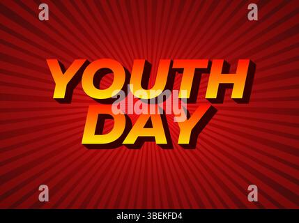 Jugendtag. Verspielter und lebendiger Text für dynamisches Poster- oder Bannerdesign Stock Vektor