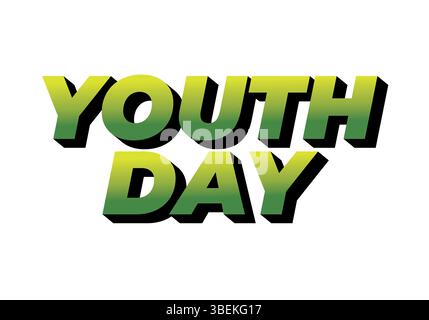 Jugendtag. Verspielter und lebendiger Text für dynamisches Poster- oder Bannerdesign Stock Vektor