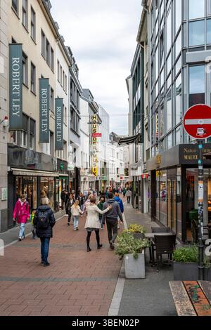 Fußgängerzone Wenzelgasse in Bonn Stockfoto