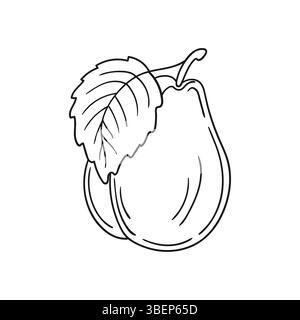 Niedliche Beeren-Illustration in Handzeichnung. Farbkontur. Pflaumensymbol auf weißem Hintergrund. Design für Postkarten, Flyer, Banner. Symbol, Schild, Aufkleber Stock Vektor