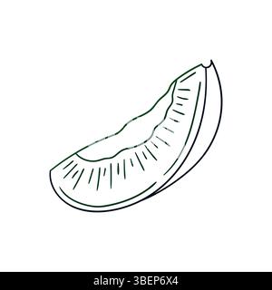 Niedliche Beeren-Illustration in Handzeichnung. Pflaumensymbol auf weißem Hintergrund. Farbkontur. Design für Postkarten, Flyer Stock Vektor