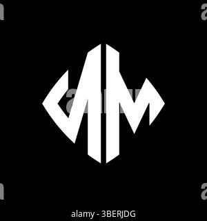 NM Logo Initial Monogramm mit geometrischem, modernem rechteckigem, abgerundetem Design im isolierten Hintergrund, minimalistisches Logo in geometrischer Form. Stock Vektor