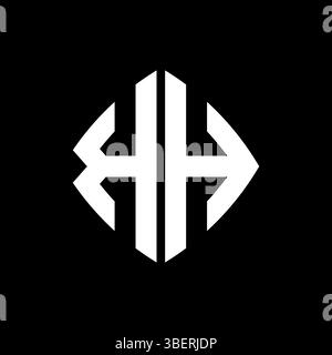 KH Logo Initial Monogramm mit geometrischem, modernem rechteckigem abgerundetem Design im isolierten Hintergrund, minimalistisches Logo in geometrischer Form. Stock Vektor