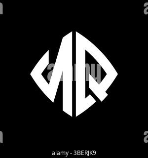 NQ Logo Initial Monogramm mit geometrischem, modernem rechteckigem abgerundetem Design im isolierten Hintergrund, minimalistisches Logo in geometrischer Form. Stock Vektor