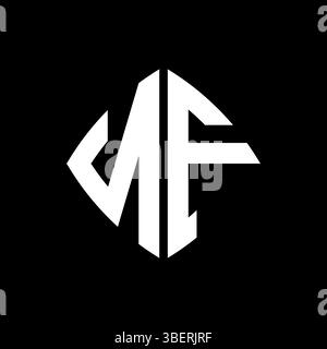 NF Logo Initial Monogramm mit geometrischem, modernem rechteckigem abgerundetem Design im isolierten Hintergrund, minimalistisches Logo in geometrischer Form. Stock Vektor