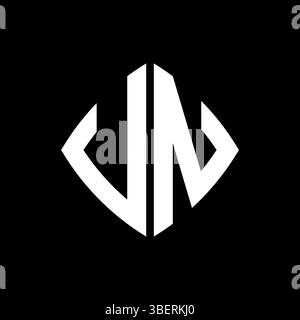 VN Logo Initial Monogramm mit geometrischem, modernem rechteckigem abgerundetem Design im isolierten Hintergrund, minimalistisches Logo in geometrischer Form. Stock Vektor