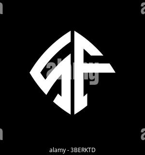 SF Logo Initial Monogramm mit geometrischem, modernem rechteckigem abgerundetem Design im isolierten Hintergrund, minimalistisches Logo in geometrischer Form. Stock Vektor