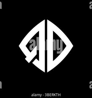 QD Logo Initial Monogramm mit geometrischem, modernem rechteckigem abgerundetem Design im isolierten Hintergrund, minimalistisches Logo in geometrischer Form. Stock Vektor