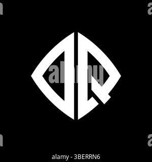 DQ Logo Initial Monogramm mit geometrischem, modernem rechteckigem abgerundetem Design auf isoliertem Hintergrund, minimalistisches Logo in geometrischer Form. Stock Vektor