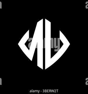 NV Logo Initial Monogramm mit geometrischem, modernem rechteckigem abgerundetem Design im isolierten Hintergrund, minimalistisches Logo in geometrischer Form. Stock Vektor