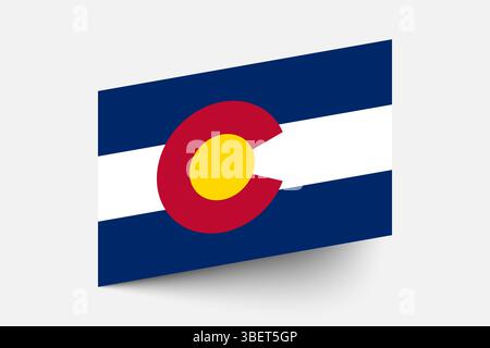 Flagge von Colorado. Colorado Flagge offizielle Farben geneigtes Symbol digitale Vektor Illustration Design. Stock Vektor