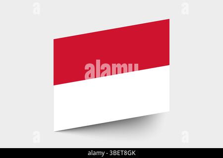 Flagge von Monaco. Monaco Flagge offizielle Farben geneigtes Symbol digitale Vektor Illustration Design. Stock Vektor