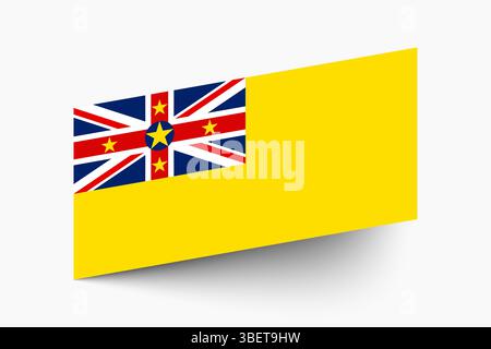 Flagge von Niue. Niue Flagge offizielle Farben geneigtes Symbol digitale Vektor Illustration Design. Stock Vektor