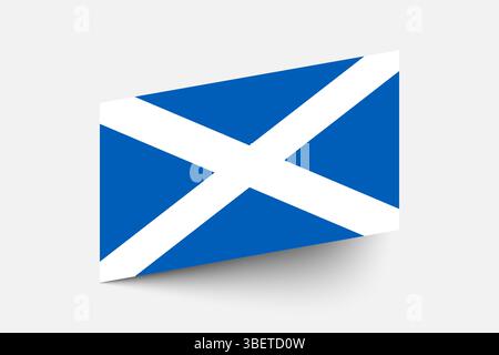 Flagge von Schottland. Schottland Flagge offizielle Farben geneigtes Symbol digitale Vektor Illustration Design. Stock Vektor