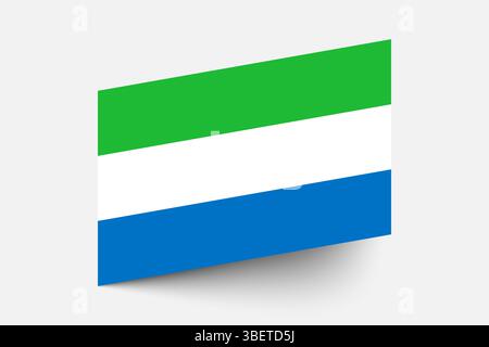 Flagge von Sierra Leone. Sierra Leone Flagge offizielle Farben geneigtes Symbol digitale Vektor Illustration Design. Stock Vektor