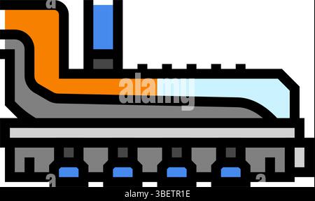 Klinker Kühler Zement Produktion Farbe Symbol Vektor Illustration Stock Vektor