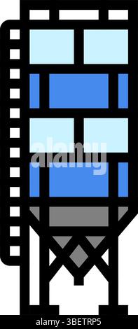 Silozementproduktion Farbe Symbol Vektor Illustration Stock Vektor
