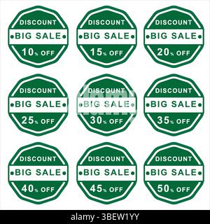Banner und Werbevorlagen für große Rabattangebote – editierbarer Vektor auf weißem Hintergrund. Perfekt für Kampagnen und Werbeaktionen in sozialen Medien. Stock Vektor