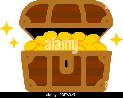 Schatzkiste, Schatzkiste Vektor-Symbol Illustration Stock Vektor