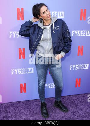 West Hollywood, Usa. Mai 2025. WEST HOLLYWOOD, LOS ANGELES, KALIFORNIEN, USA - 29. MAI: Die US-amerikanische Schauspielerin, Schriftstellerin und Stand-up-Comedian Sarah Silverman kommt bei Netflix an ist Ein Witz präsentiert: FYSEE LA Comedy Night ATAS (Academy of Television Arts and Sciences) Emmy FYC (for your Review) Event im Comedy Store am 29. Mai 2025 in West Hollywood, Los Angeles, Kalifornien, Kalifornien. (Foto: Xavier Collin/Image Press Agency) Credit: Image Press Agency/Alamy Live News Stockfoto