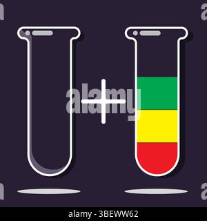 Abbildung flaches Design des Messbechers, mit einfacher Farbe. Geeignet für chemische Darstellungen Stock Vektor