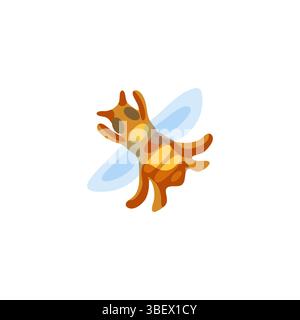 Cartoon Honey Bee Isolierte Ikone Stock Vektor