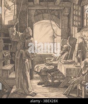 Düsseldorf, Schulte, Ed., Dresden, Bürkner, h., Rethel, Alfred, Jungtow, Richard Julius, Dead Dance, der Tod als Freund, de Death ringt die Glocke, verso - gestempelt, Druck, Höhe 304 mm, Breite 275 mm, 1828-09-12, Druckerei, 1851-1851, Papier, Holzschnitt, Arbeitskonzeption, Deutsch, 15.6-15 - 1816 1859-12-01, nach Entwurf, Publikation (Veranstaltung), Publikation, Herausgeber, Verkäufer Stockfoto